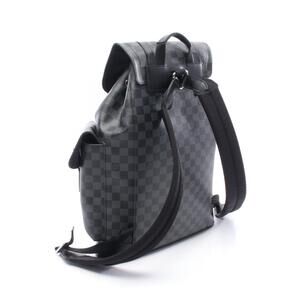 Louis Vuitton Christopher Backpack Canvas Leather Damier Graphite Black